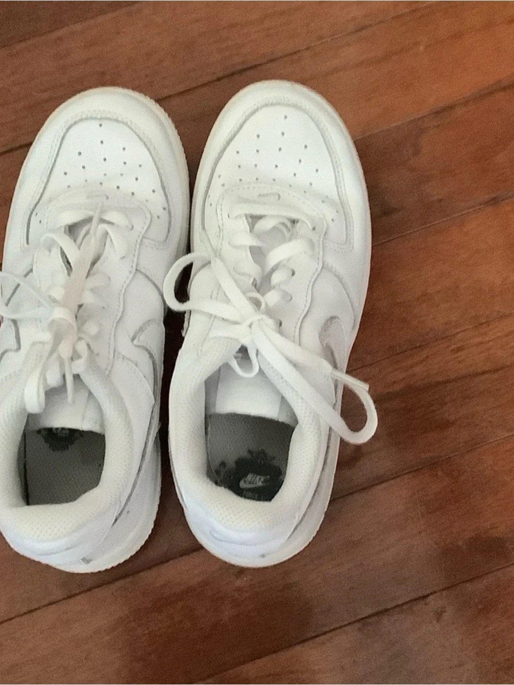 Nike Kids White Low-Top Sneakers with Classic Swoosh